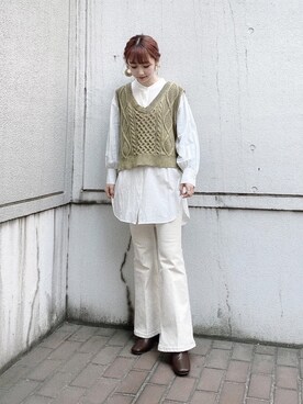 ニットベスト のレディース人気ファッションコーディネート Wear