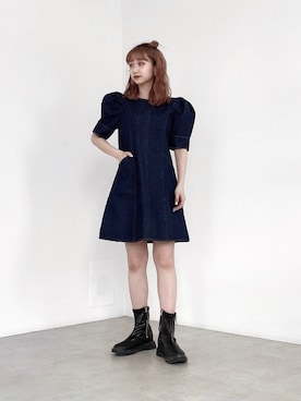 「ミニワンピ」｜Nanamiさん（レディース・155cm）の春コーディネート