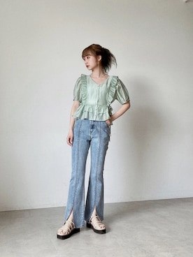 「FREE'S MART（フリーズマート）のアイテム（アクセサリー）」を使った、Nanamiさん（レディース・155cm）の春コーディネート