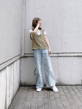 「UNIQLO U」｜Nanamiさん（レディース・155cm）の夏コーディネート