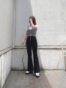 「UNIQLO U」｜Nanamiさん（レディース・155cm）の夏コーディネート