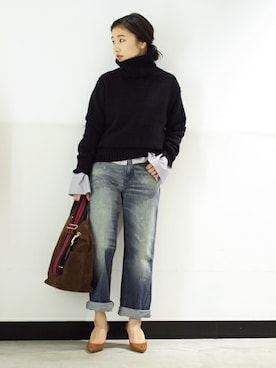 「＆DAUGHTER（アンドドーター）のアイテム」を使った、IBUさん（レディース・161cm）の秋コーディネート