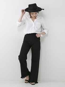 「hat」｜「アイテム（サンダル）」を使った、IBUさん（レディース・161cm）の春コーディネート