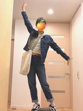 「ボーイフレンドデニム」｜「アイテム（ジャケット/アウター）」を使った、だいがくせい🍊 さん（レディース・157cm）の春コーディネート