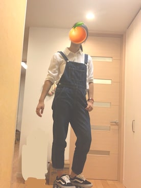 「Honeys（ハニーズ）のアイテム（サロペット/オーバーオール）」を使った、だいがくせい🍊 さん（レディース・157cm）の秋コーディネート