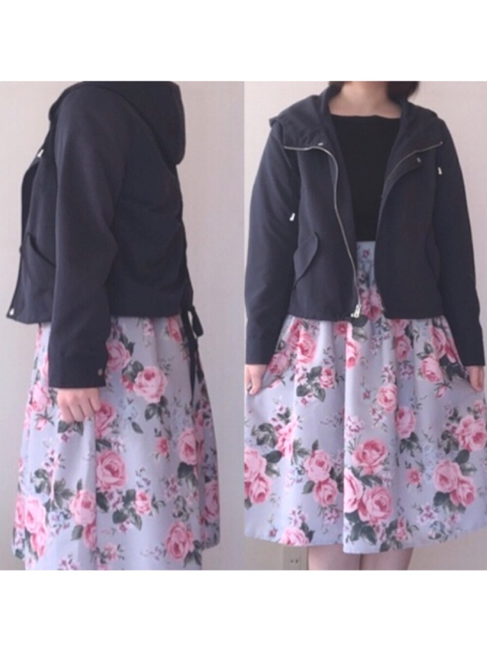 「tocco、toccocloset、冬コーデ、マウンテンパーカー、休日コーデ、プチプラ、低身長、大人かわいい、上品、お洒落さんとつながりたい」｜「tocco closetの後ろレースアップデザインマウンテンパーカー（マウンテンパーカー、ブルー系）」を使った、Miyuuさん（レディース・152cm）の冬コーディネートの1枚目の写真