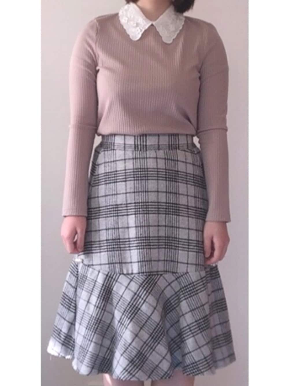 「私の推しブランド、tocco、toccocloset、低身長コーデ、プチプラ、休日スタイル、大人ガーリー、春コーデ、お嬢様風、おしゃれさんと繋がりたい」｜「tocco closetの3Dミニフラワー襟付きトップス（ニット/セーター、その他）」を使った、Miyuuさん（レディース・152cm）の冬コーディネートの1枚目の写真