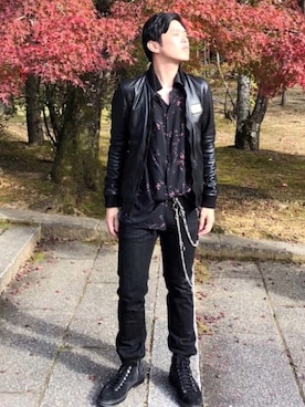 「DOLCE&GABBANA（ドルチェアンドガッバーナ）のアイテム（ジャケット/アウター）」を使った、Sebastian yangさん（メンズ・172cm）の冬コーディネート