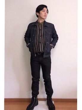 「JIMMY CHOO（ジミーチュウ）のアイテム（ブーツ）」を使った、Sebastian yangさん（メンズ・172cm）の春コーディネート