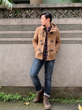 「HARE（ハレ）のアイテム（その他アウター、ブラウン系）」を使った、Sebastian yangさん（メンズ・172cm）の冬コーディネート