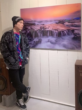 「CLOT（クロット）のアイテム」を使った、Sebastian yangさん（メンズ・172cm）の冬コーディネート