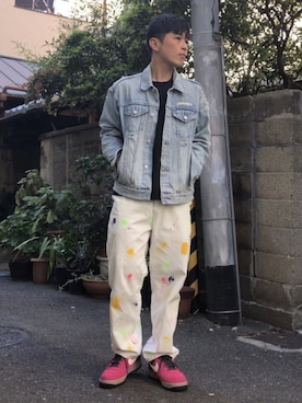 「KSUBI（スビ）のアイテム（ジャケット/アウター）」を使った、Sebastian yangさん（メンズ・172cm）の秋コーディネート