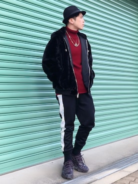 「ZOCALO（ソカロ）のアイテム」を使った、Sebastian yangさん（メンズ・172cm）の冬コーディネート