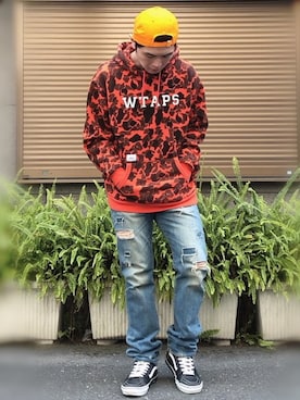 「SOPHNET.（ソフネット）のアイテム（キャップ）」を使った、Sebastian yangさん（メンズ・172cm）の夏コーディネート