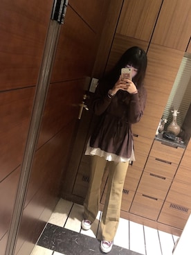 「ジーユーコーデ」｜「アイテム（アナログ腕時計）」を使った、みずきさん（レディース・160cm）の冬コーディネート