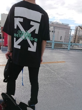 「off white」｜「アイテム（その他）」を使った、隆伴さん（メンズ・180cm）の夏コーディネート
