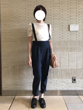 「BEAMS（ビームス）のアイテム（サロペット/オーバーオール）」を使った、＊しみー＊さん（レディース・161cm）の春コーディネート