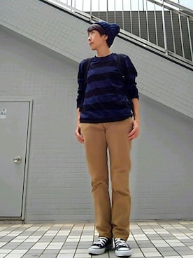 「アイテム（チノパンツ）」を使った、ヒロ🍀チャさん（レディース・158cm・50代）の秋コーディネート