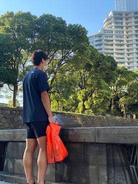 「THE NORTH FACE（ザノースフェイス）のTHE NORTH FACE S/S ピクチャード スクエア ロゴ Tシャツ S/S Pictured Square Logo Tee nt32036（Tシャツ/カットソー、ホワイト系）」を使った、かとぱんさん（メンズ・174cm）の冬コーディネート