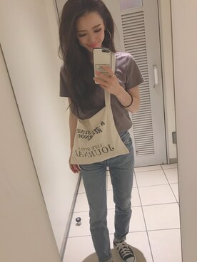 「CONVERSE（コンバース）のconverse（コンバース） ALL STAR OX（オールスターOX）（スニーカー）」を使った、e.urachanさん（レディース・153cm）の夏コーディネート