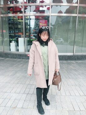 「WINTER STYLE」｜「アイテム（トップス）」を使った、Azaleaさん（レディース・155cm）の冬コーディネート