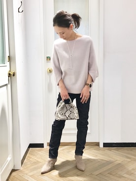 「Elleme（エレメ）のアイテム」を使った、tomocoさん（レディース・158cm）の秋コーディネート