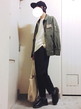 「COMME CA ISM（コムサイズム）のアイテム（パンツ）」を使った、reposukeさん（メンズ・173cm）の春コーディネート