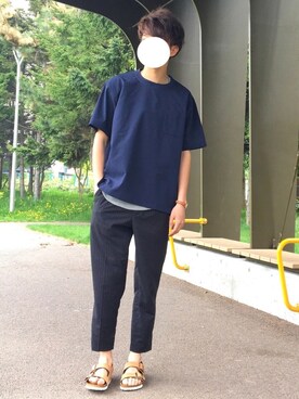 「COMME　CA COMMUNE（コムサコミューン）のアイテム」を使った、reposukeさん（メンズ・173cm）の夏コーディネート
