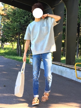 「COMME CA ISM（コムサイズム）のアイテム」を使った、reposukeさん（メンズ・173cm）の夏コーディネート