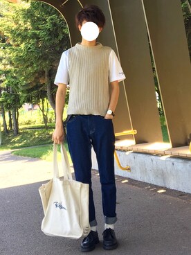 「COMME CA ISM（コムサイズム）のアイテム」を使った、reposukeさん（メンズ・173cm）の夏コーディネート