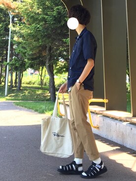 「COMME CA ISM（コムサイズム）のアイテム」を使った、reposukeさん（メンズ・173cm）の夏コーディネート