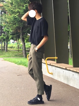 「COMME CA ISM（コムサイズム）のアイテム」を使った、reposukeさん（メンズ・173cm）の夏コーディネート