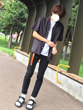 「RAGEBLUE（レイジブルー）のアイテム（チノパンツ）」を使った、reposukeさん（メンズ・173cm）の夏コーディネート