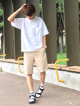 「COMME CA ISM（コムサイズム）のアイテム」を使った、reposukeさん（メンズ・173cm）の夏コーディネート