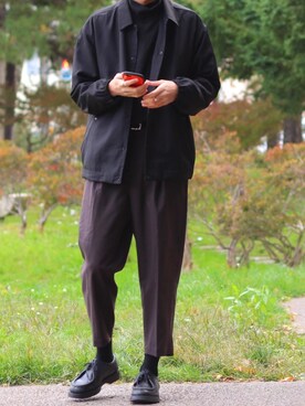 「JUNRED（ジュンレッド）のアイテム（ブルゾン）」を使った、reposukeさん（メンズ・173cm）の秋コーディネート