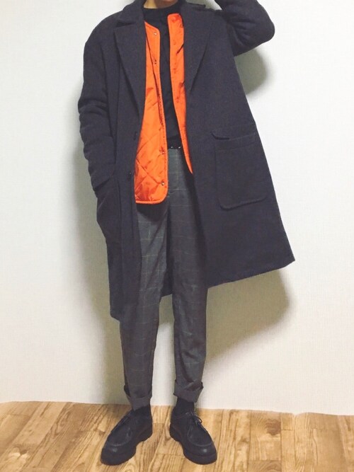 reposuke使用「LIDnM（エアーメルトンオーバーコート）」的時尚穿搭