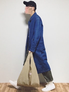 「DANTON（ダントン）のアイテム（バッグ）」を使った、reposukeさん（メンズ・173cm）の冬コーディネート