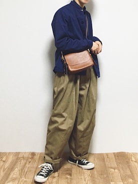 「is-ness（イズネス）のアイテム（パンツ）」を使った、reposukeさん（メンズ・173cm）の春コーディネート