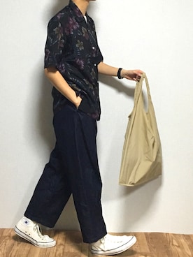 「DANTON（ダントン）のアイテム（バッグ）」を使った、reposukeさん（メンズ・173cm）の夏コーディネート