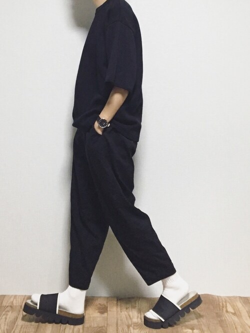 reposuke is wearing crepuscule "crepuscule/クレスキュプール/coolmax ニットTEE【UNISEX】"