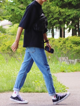 「THE NORTH FACE（ザノースフェイス）のGLAM HIP BAG（ボディバッグ/ウエストポーチ）」を使った、reposukeさん（メンズ・173cm）の夏コーディネート