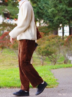 「FOSSIL（フォッシル）のアイテム（ショルダーバッグ）」を使った、reposukeさん（メンズ・173cm）の秋コーディネート