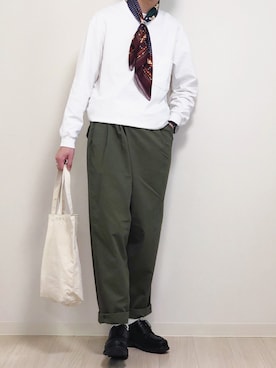 「Johnbull Private labo（ジョンブルプライベートラボ）のアイテム（パンツ）」を使った、reposukeさん（メンズ・173cm）の春コーディネート