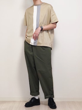 「Johnbull Private labo（ジョンブルプライベートラボ）のアイテム（パンツ）」を使った、reposukeさん（メンズ・173cm）の春コーディネート