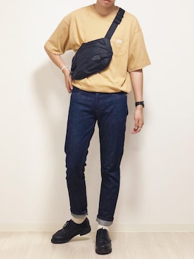 「THE NORTH FACE（ザノースフェイス）のGLAM HIP BAG（ボディバッグ/ウエストポーチ）」を使った、reposukeさん（メンズ・173cm）の夏コーディネート
