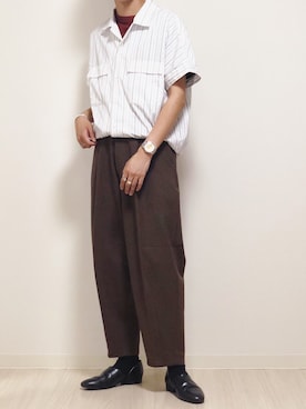 「Johnbull Private labo（ジョンブルプライベートラボ）のアイテム（パンツ）」を使った、reposukeさん（メンズ・173cm）の秋コーディネート