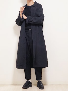 「Steven Alan（スティーブンアラン）のアイテム（ステンカラーコート）」を使った、reposukeさん（メンズ・173cm）の秋コーディネート