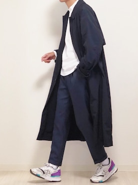 「Steven Alan（スティーブンアラン）のアイテム（ステンカラーコート）」を使った、reposukeさん（メンズ・173cm）の秋コーディネート