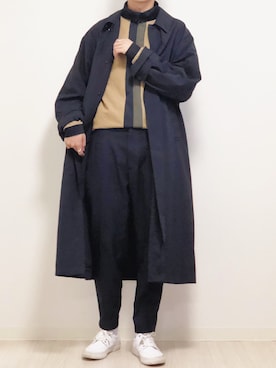「Steven Alan（スティーブンアラン）のアイテム（ステンカラーコート）」を使った、reposukeさん（メンズ・173cm）の秋コーディネート