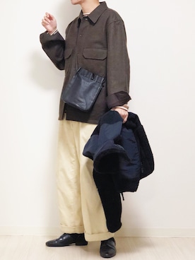「DANTON（ダントン）のアイテム（パンツ）」を使った、reposukeさん（メンズ・173cm）の秋コーディネート